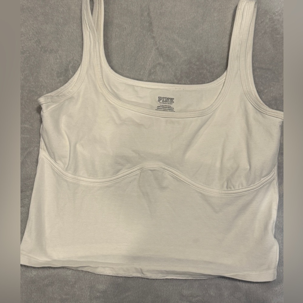 Victoria's Secret Cropped Tank Top White - Women Size Large